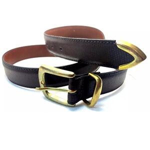 Dockers   Brown Italian Split Split Leather Belt 1"inch Brass Hardware 40934